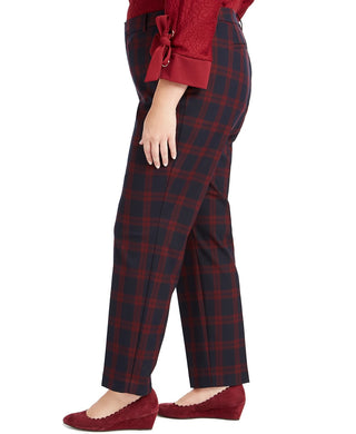 Charter Club Women's Plaid Slim Leg Pants Blue Size 26W