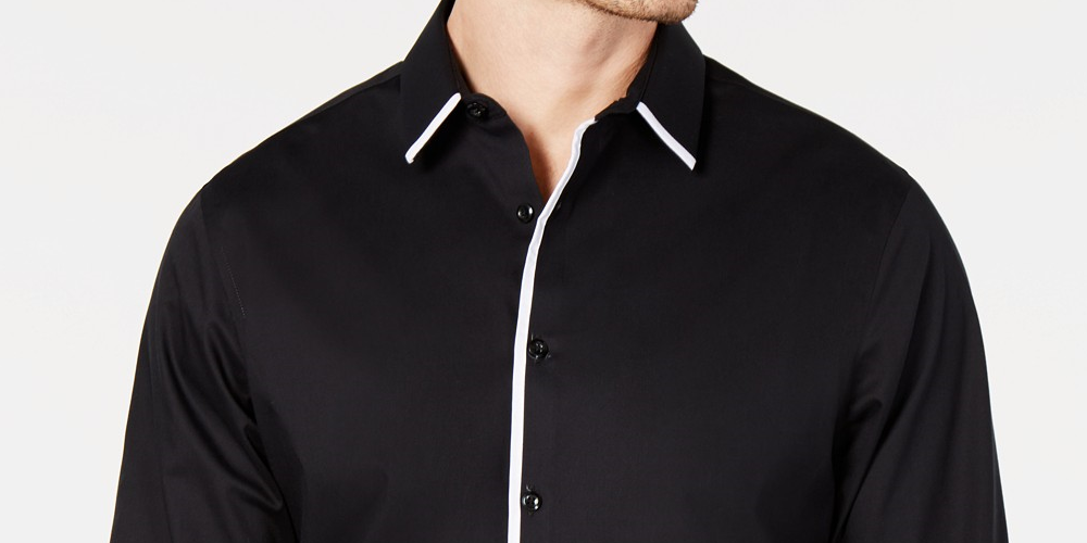 INC International Concepts Men's Victor Shirt Black Size Extra Large