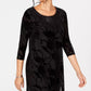 Alfani Women's Velvet Burnout Tunic Wine Size X-Small
