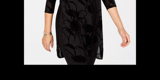 Alfani Women's Velvet Burnout Tunic Wine Size X-Small