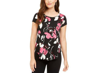 Alfani Women's Printed T-Shirt Wine Size Extra Small