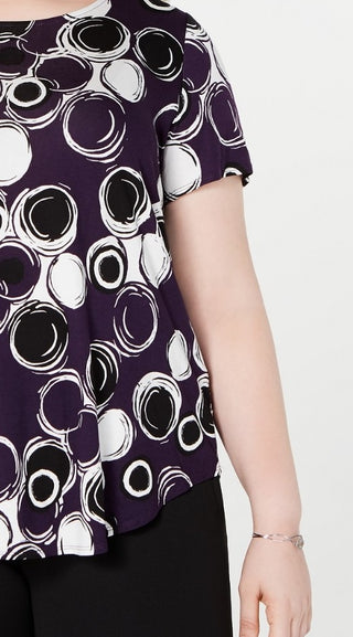 Alfani Women's Printed T-Shirt Fig Lapsed Ring Size Extra Large