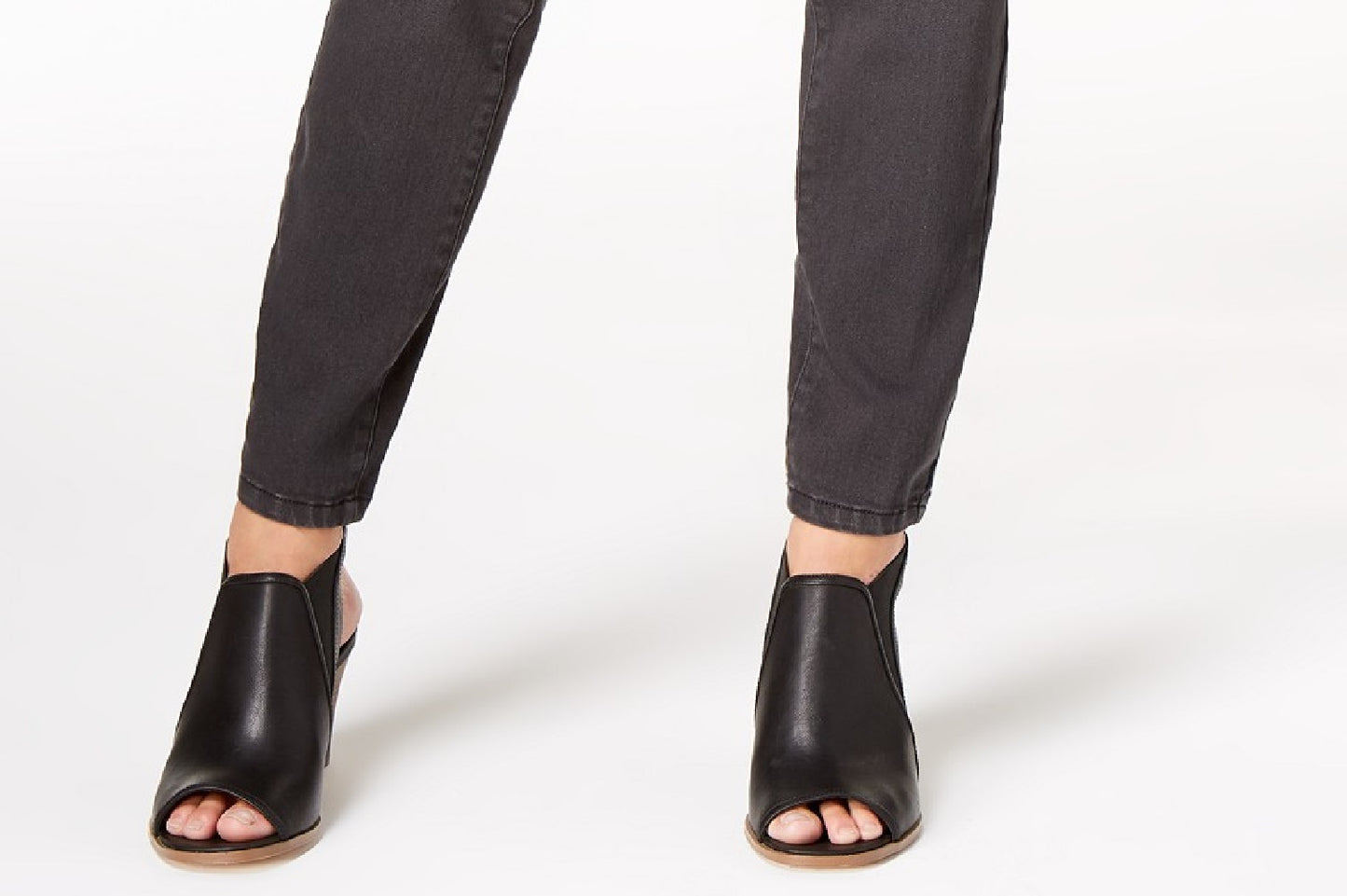 Style & Co Women's Curvy-Fit Skinny Jeans Black Smudge Size 14