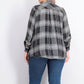 Style & Co Women's Sparkle Plaid Shirt Black Size Extra Small