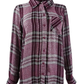 Style & Co Women's Sparkle Plaid Shirt Red Size Small