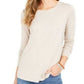 Style & Co Women's Long-Sleeve Crewneck Top Beige Size 2XL
