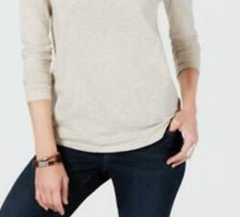 Style & Co Women's Long-Sleeve Crewneck Top Brown Size Large