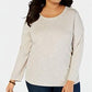 Style & Co Women's Long-Sleeve Crewneck Top  Brown Size Medium