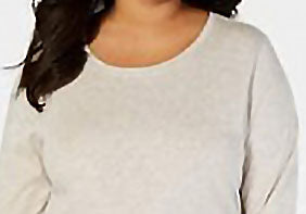 Style & Co Women's Long-Sleeve Crewneck Top Brown Size Medium