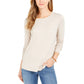 Style & Co Women's Long-Sleeve Crewneck Top Brown Size X-Small