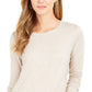 Style & Co Women's Long-Sleeve Crewneck Top Brown Size X-Small