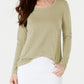 Style & Co Women's Long-Sleeve Crewneck Top Beige Size Extra Large