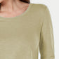 Style & Co Women's Long-Sleeve Crewneck Top Beige Size Extra Large