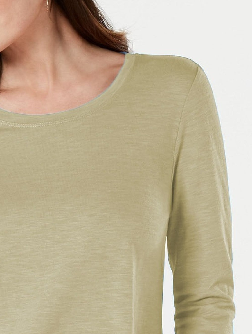 Style & Co Women's Long-Sleeve Crewneck Top Beige Size Extra Large