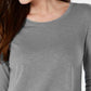 Style & Co Women's Long-Sleeve Crewneck Top Charcoal Size X-Large
