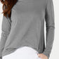 Style & Co Women's Long-Sleeve Crewneck Top Charcoal Size X-Large