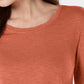 Style & Co Women's Long-Sleeve Crewneck Top Med Orange Size Medium