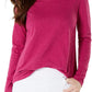 Style & Co Women's Long-Sleeve Crewneck Top Med Pink Size Medium