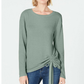 INC International Concepts Women's Ruched Top Green Size Extra Large