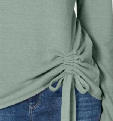 INC International Concepts Women's Ruched Top Green Size Extra Large