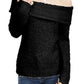 INC International Concepts Women's Chenille Cowl-Neck Sweater Black Size Large