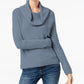 INC International Concepts Women's Cowl-Neck Chenille Sweater Blue Size Extra Small