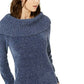 INC International Concepts Women's Chenille Cowl-Neck Sweater Blue Size X-Large