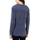 INC International Concepts Women's Chenille Cowl-Neck Sweater Blue Size X-Large