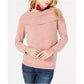 INC International Concepts Women's Cowl-Neck Chenille Sweater Pink Size Large