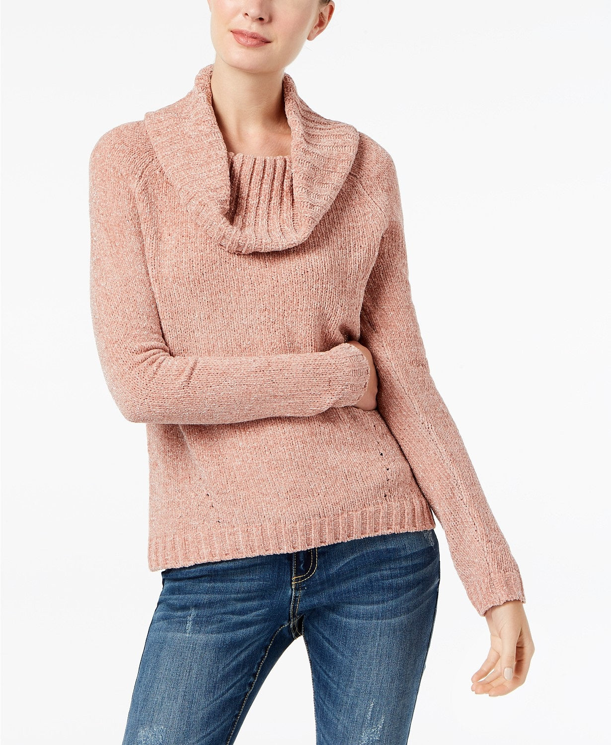 INC International Concepts Women's Cowl-Neck Chenille Sweater Size Small