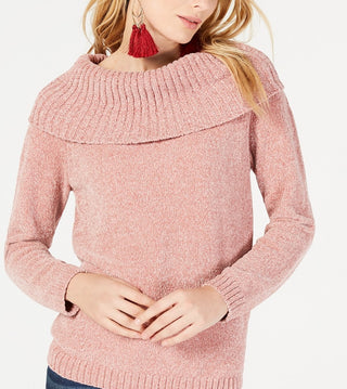 INC International Concepts Women's Chenille Pullover Sweater Pink Size Extra Large