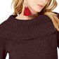 INC International Concepts Women's Chenille Cowl-Neck Sweater Red Size Large