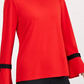 Charter Club Women's Tie-Sleeve Crepe Top Red Size Medium