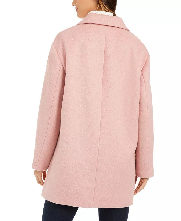 Charter Club Women's Notched-Collar Coat Pink Size Medium