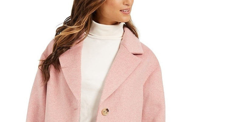 Charter Club Women's Plus Size Notched-Collar Coat Lt/Paspink Size 2XL