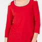 JM Collection Women's Embellished Cold Shoulder Top Red Size Petite Small