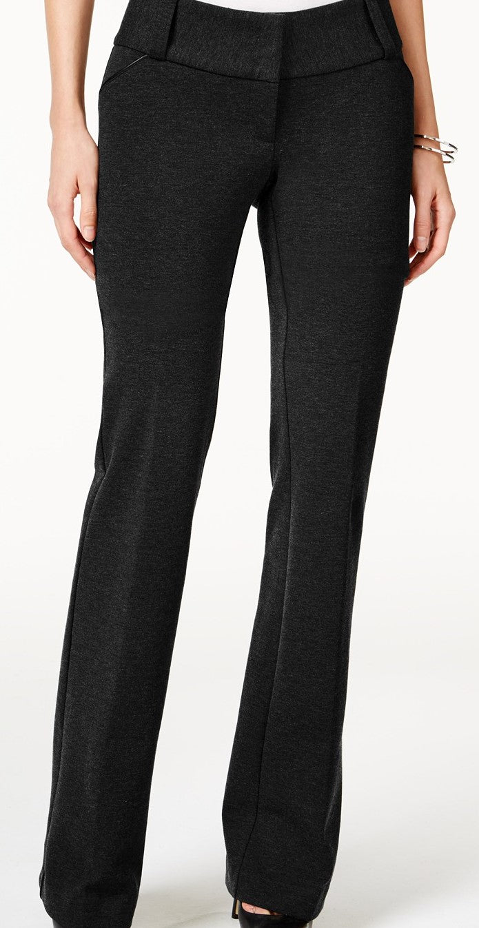 Alfani Women's Petite Faux-Leather-Trim Wide-Leg Trousers  Blue Size 20X5
