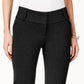 Alfani Women's Petite Faux-Leather-Trim Wide-Leg Trousers Black Size 14PS