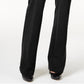 Alfani Women's Petite Faux-Leather-Trim Wide-Leg Trousers Black Size 14PS