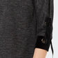 Charter Club Women's Cotton Velvet-Trim Lace-Up Top Black Size XX-Large