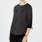 Charter Club Women's Cotton Velvet-Trim Lace-Up Top Black Size Extra Large