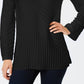 Charter Club Women's Mixed-Stitch Mock-Neck Sweater Black Size Large