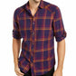 INC International Concepts Men's Marc Plaid Shirt Purple Size Extra Large