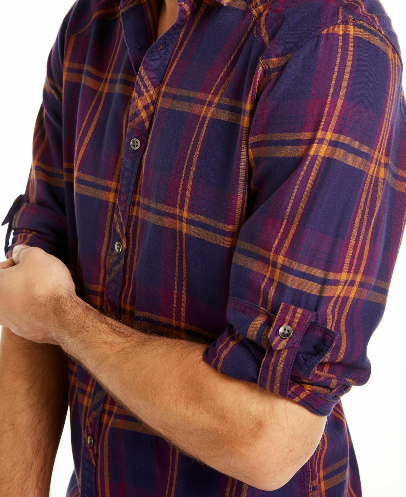 INC International Concepts Men's Marc Plaid Shirt Purple Size Extra Large