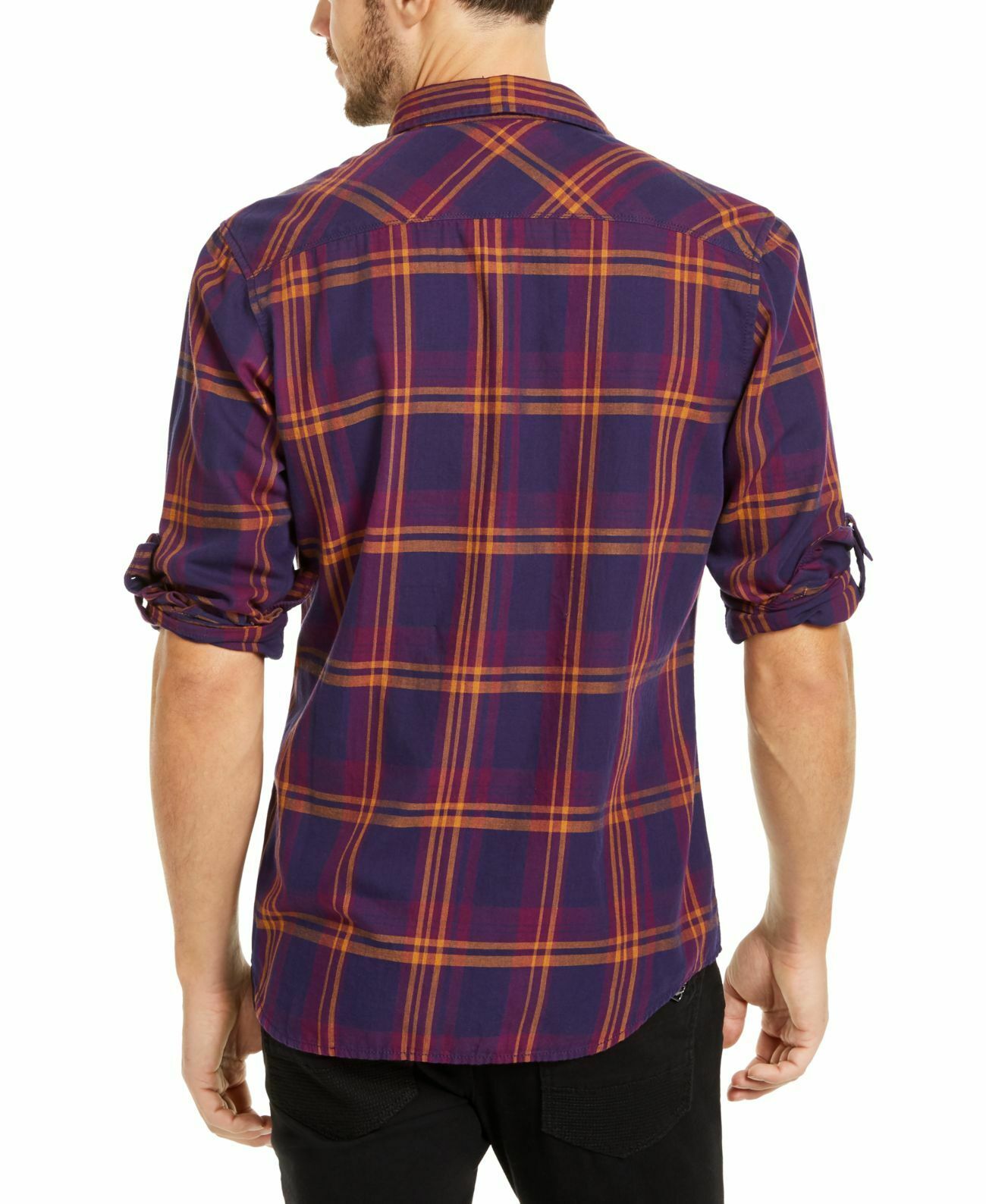 INC International Concepts Men's Marc Plaid Shirt Purple Size Extra Large