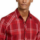 INC International Concepts Men's Marc Plaid Shirt Red Size Large