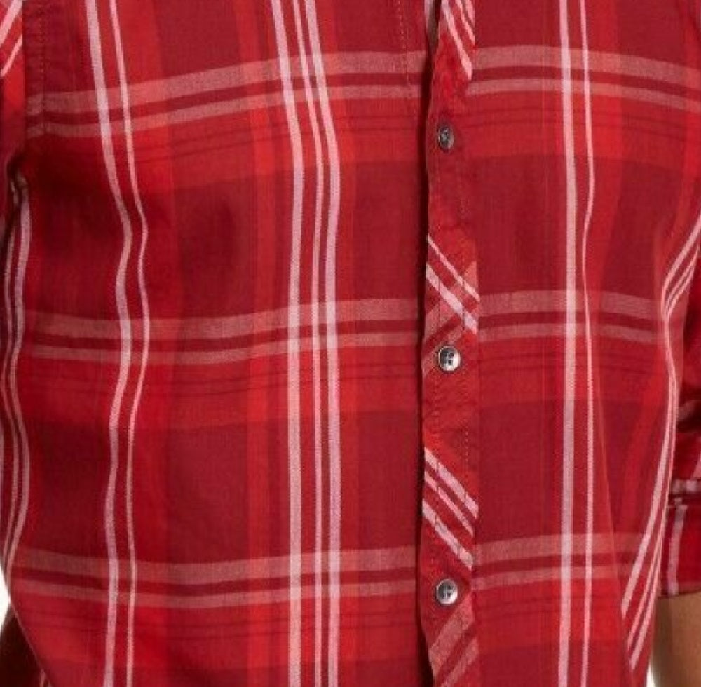 INC International Concepts Men's Marc Plaid Shirt Red Size Large