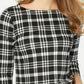 Charter Club Women's Petite Pima Cotton Button-Shoulder Print Top Black Size Small