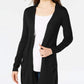 Maison Jules Women's Long Open-Front Jersey Cardigan Sweater Black Size Extra Small