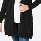 Maison Jules Women's Long Open-Front Jersey Cardigan Sweater Black Size Extra Small